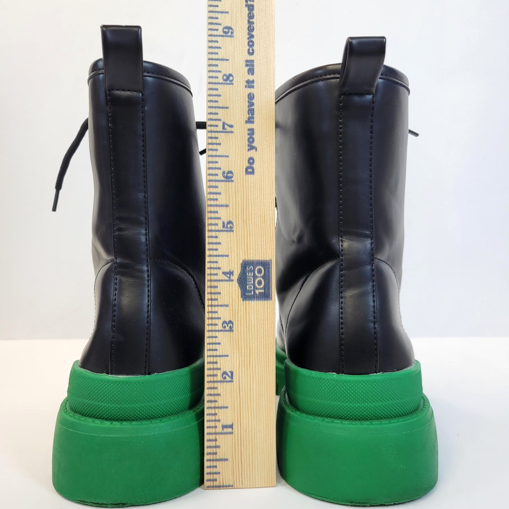Liliana Combat Boots Womens Size 10 Black Green Lace Up Chunky Platform Grunge - Picture 8 of 16